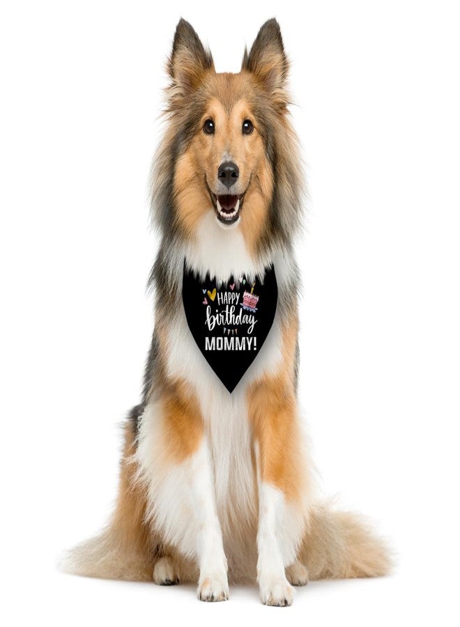 ZPPRJF Happy Birthday Mom Dog Bandana - Black Triangle Scarf, Funny Gift for Large Dogs (L) - Image 4